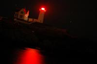 Nubble light lit by moon