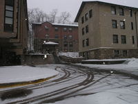 Henderson House in Snow