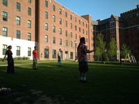 Hallie, Peter, Floyd, LFPJim.  Frisbee.