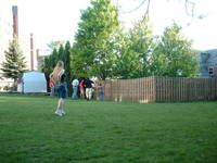 frisbee go over fence. again.