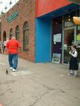 Man walking his duck in Squill